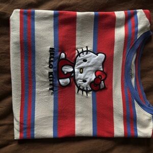 Hello Kitty Red and Blue Striped Top